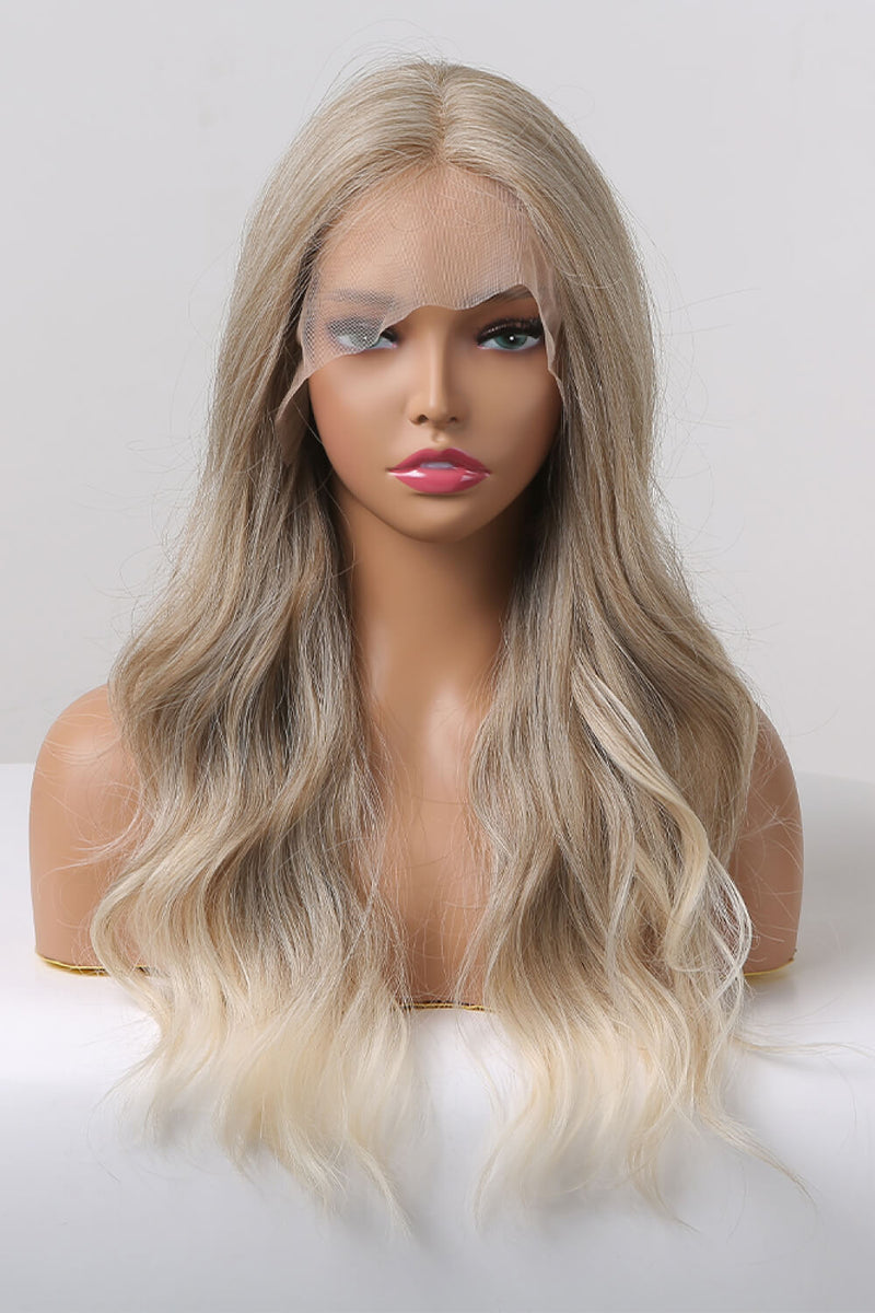 13*2" Lace Front Wigs Synthetic Long Wave 24" 150% Density in Medium Blonde Highlights - AnnieMae21