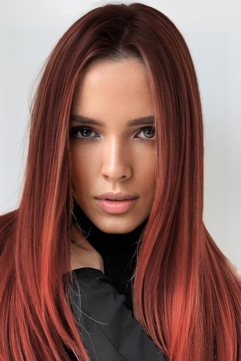 13*2" Full-Machine Wigs Synthetic Mid-Length Straight 27" - AnnieMae21