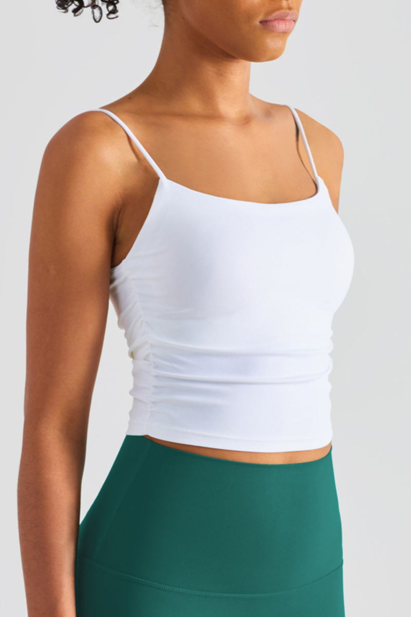 Gathered Detail Cropped Sports Cami - AnnieMae21