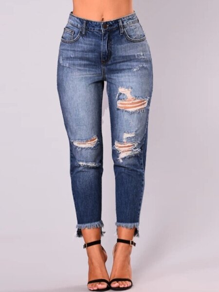 Ripped Cropped Jeans H7XHRQETKN - AnnieMae21