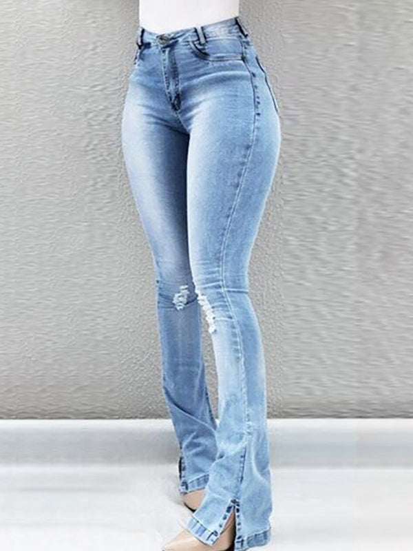 Buttoned Slit Jeans - AnnieMae21