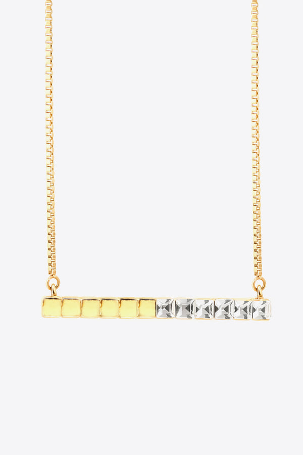 Cubic Zirconia Bar Pendant Necklace - AnnieMae21