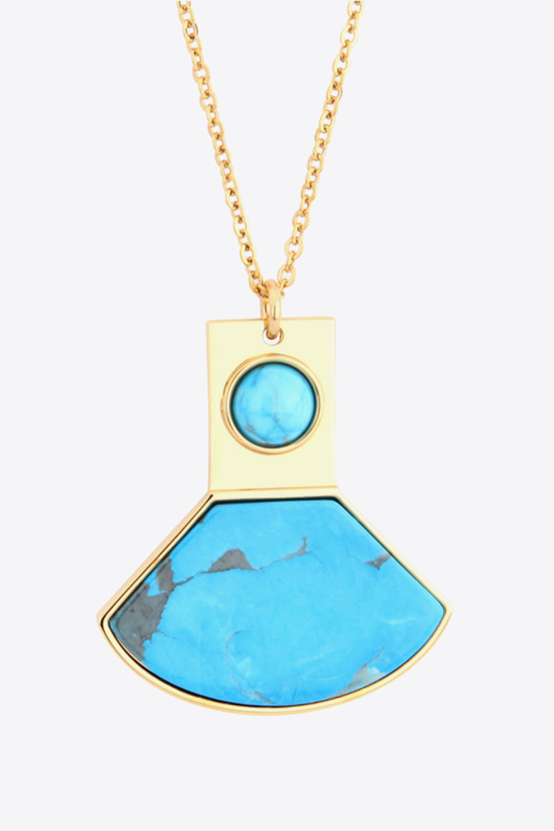 18K Gold Plated Turquoise Pendant Necklace - AnnieMae21