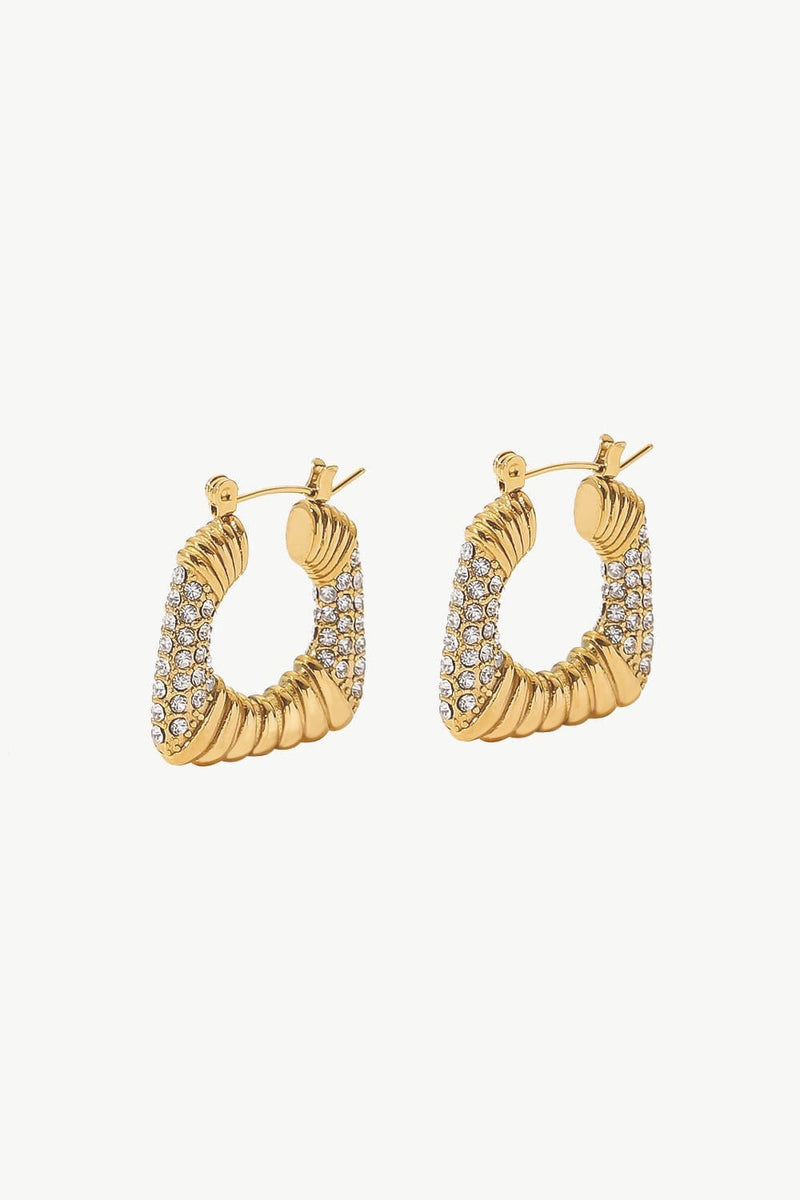 18K Gold Plated Inlaid Cubic Zirconia Earrings - AnnieMae21