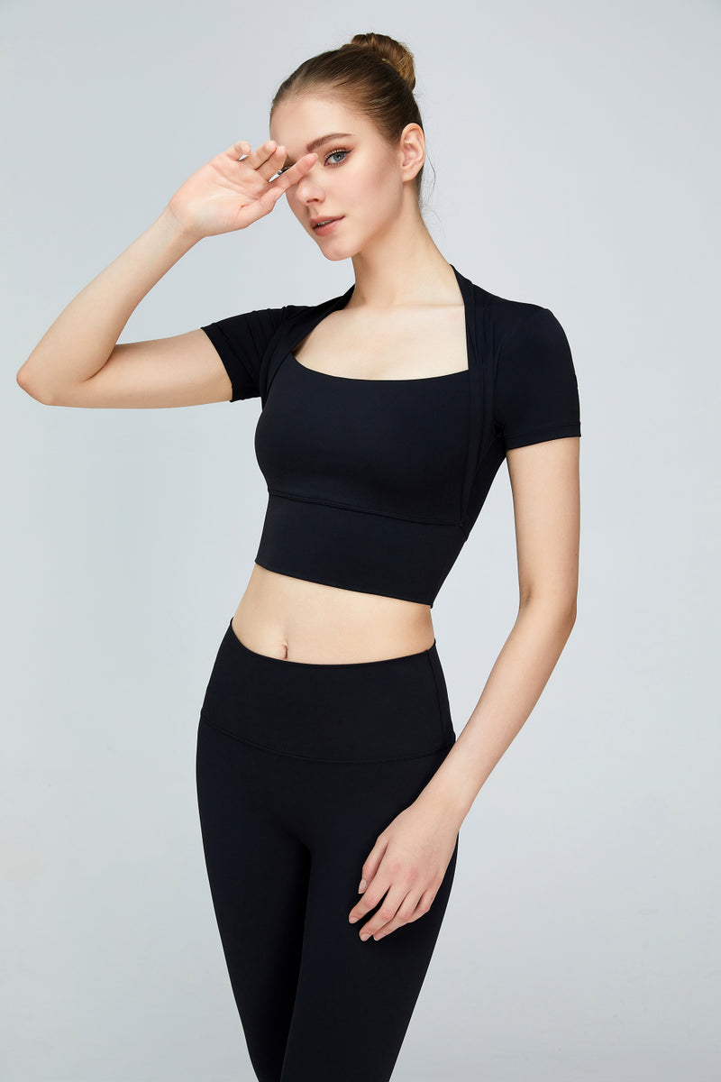 Short Sleeve Cropped Sports Top - AnnieMae21