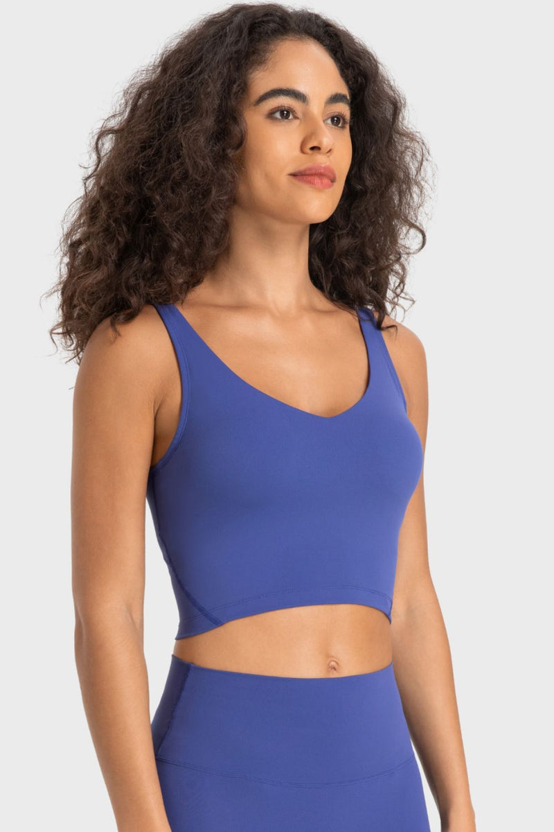 Deep V-Neck Crop Sports Bra - AnnieMae21