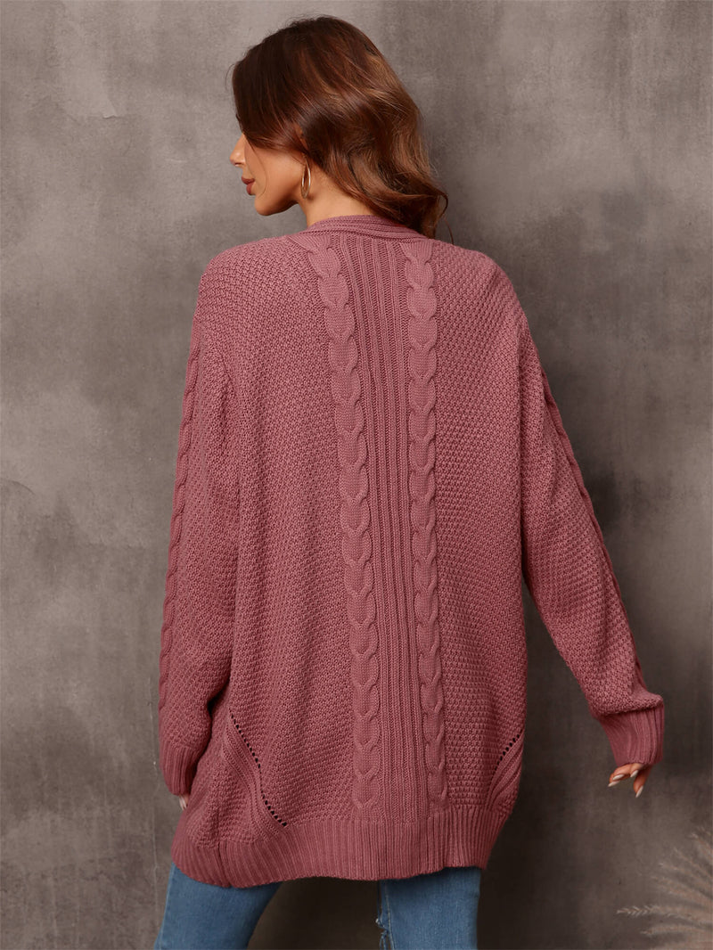 Warm Fall Mixed Knit Open Front Longline Cardigan - AnnieMae21