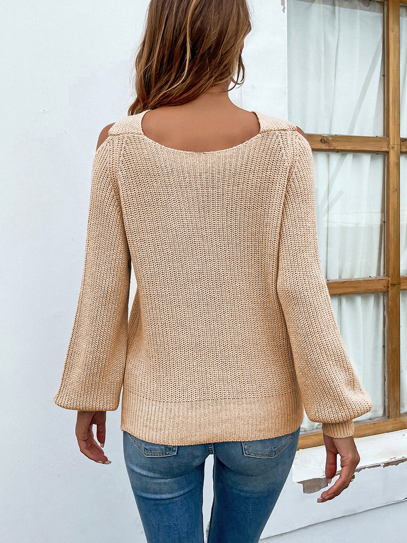 Crisscross Cold-Shoulder Sweater - AnnieMae21