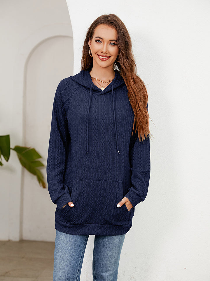 Raglan Sleeve Front Pocket Hoodie - AnnieMae21