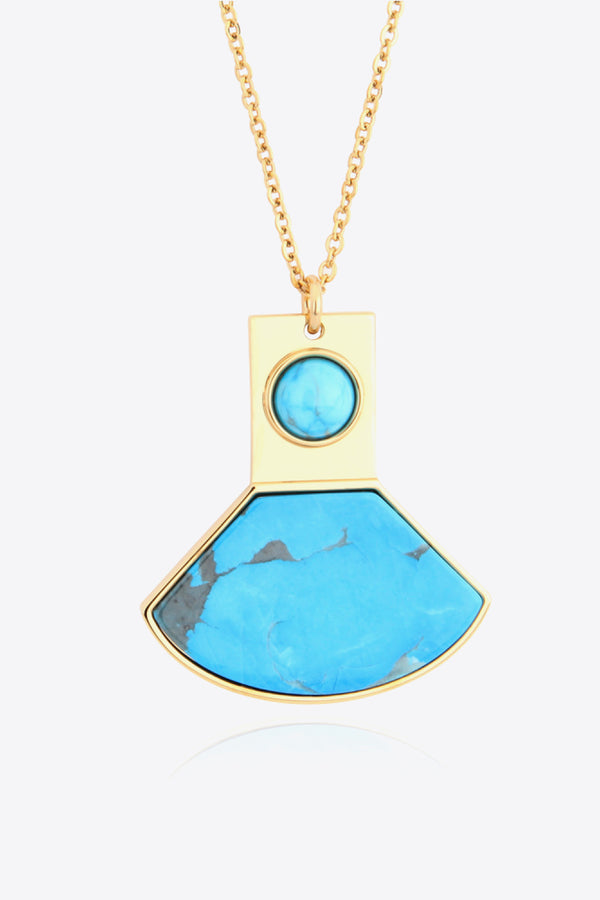 18K Gold Plated Turquoise Pendant Necklace - AnnieMae21