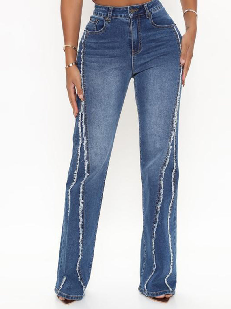 Raw Hem High Waist Jeans - AnnieMae21