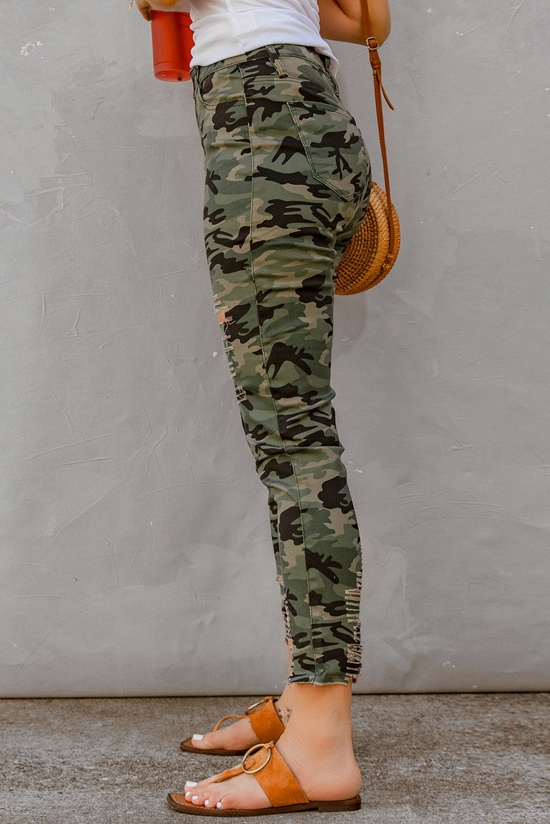 Distressed Camouflage Jeans - AnnieMae21