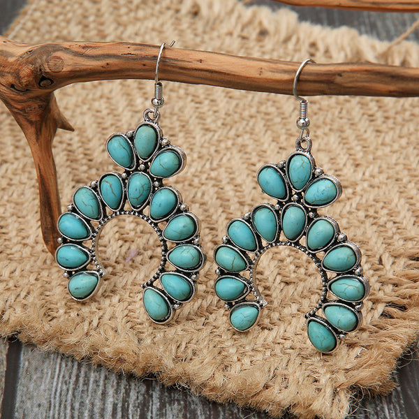 Artificial Turquoise Drop Earrings - AnnieMae21