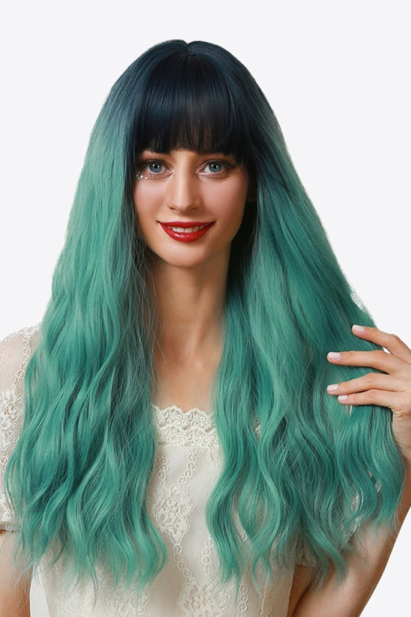 13*1" Full-Machine Wigs Synthetic Long Wave 26" in Seafoam Ombre - AnnieMae21