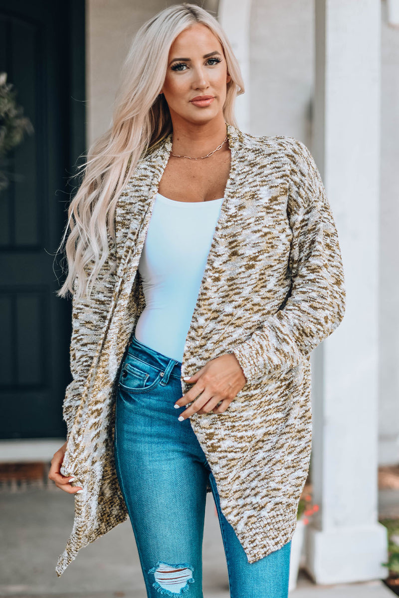 Open Front Dropped Shoulder Longline Cardigan - AnnieMae21