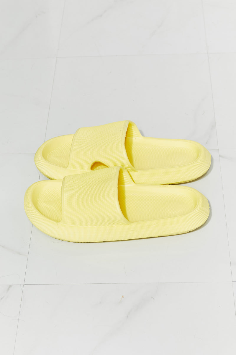 MMShoes Arms Around Me Open Toe Slide in Yellow - AnnieMae21