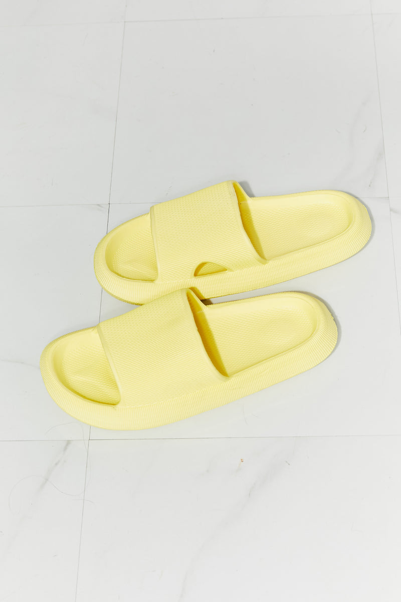 MMShoes Arms Around Me Open Toe Slide in Yellow - AnnieMae21