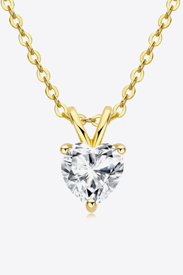 1 Carat Moissanite Heart-Shaped Pendant Necklace - AnnieMae21