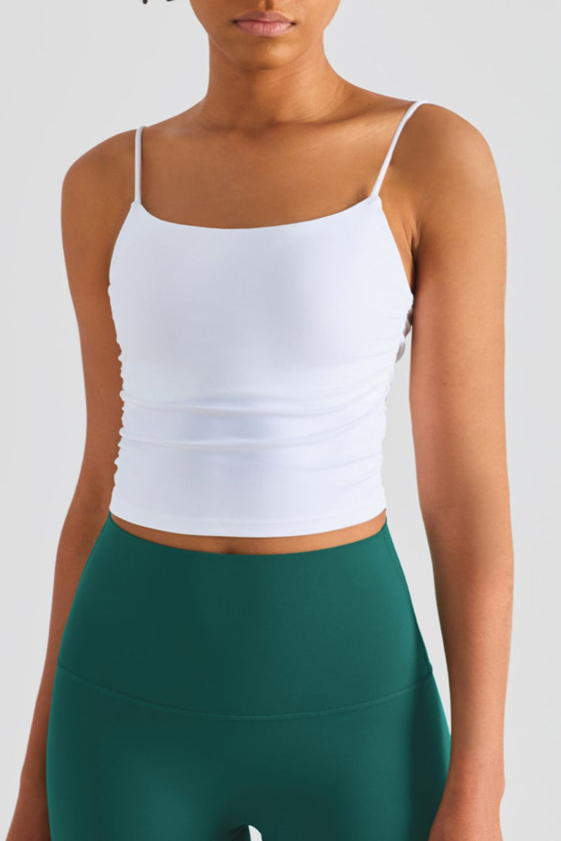 Gathered Detail Cropped Sports Cami - AnnieMae21