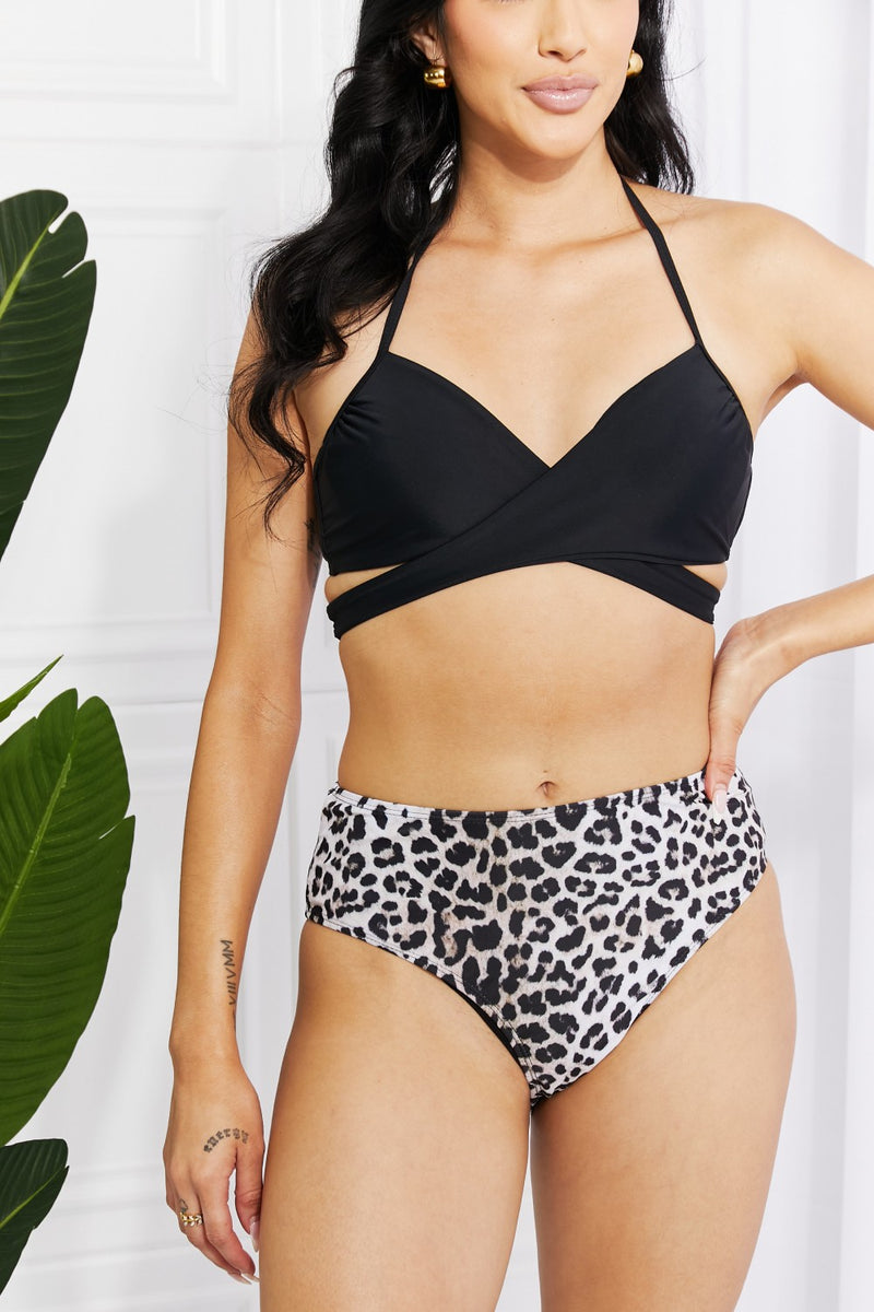 Marina West Swim Summer Splash Halter Bikini Set in Black - AnnieMae21