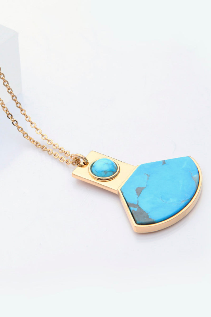 18K Gold Plated Turquoise Pendant Necklace - AnnieMae21