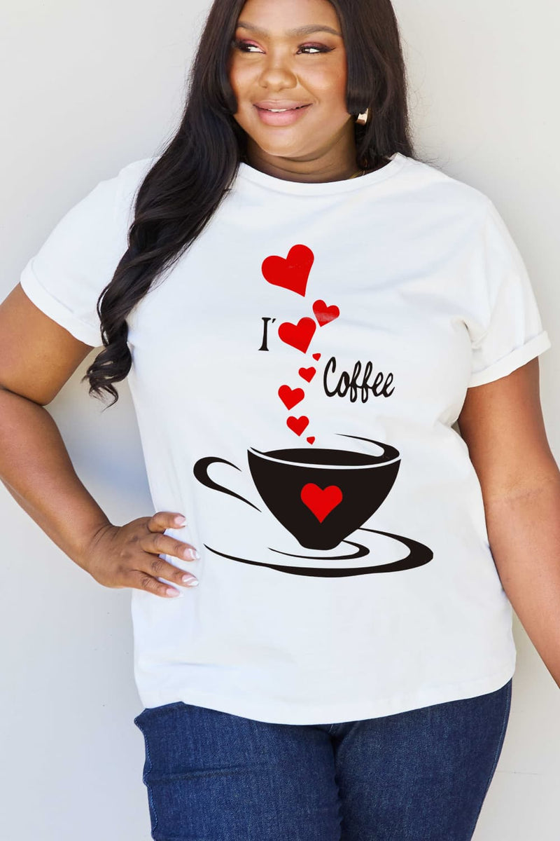 Simply Love Full Size I LOVE COFFEE Graphic Cotton Tee - AnnieMae21