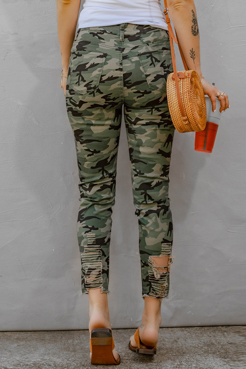 Distressed Camouflage Jeans - AnnieMae21