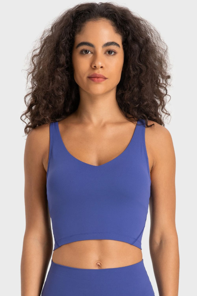 Deep V-Neck Crop Sports Bra - AnnieMae21