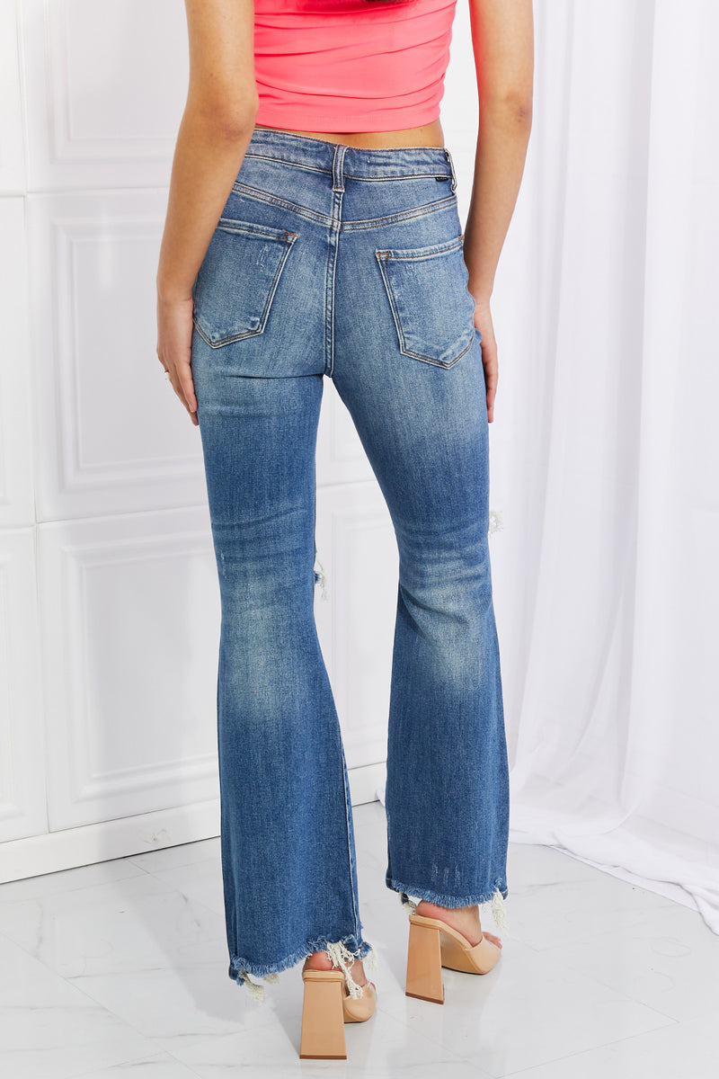 RISEN Full Size Hazel High Rise Distressed Flare Jeans - AnnieMae21