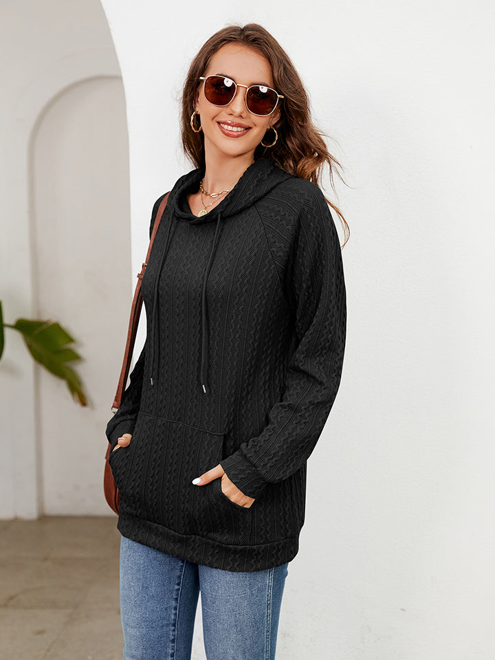 Raglan Sleeve Front Pocket Hoodie - AnnieMae21