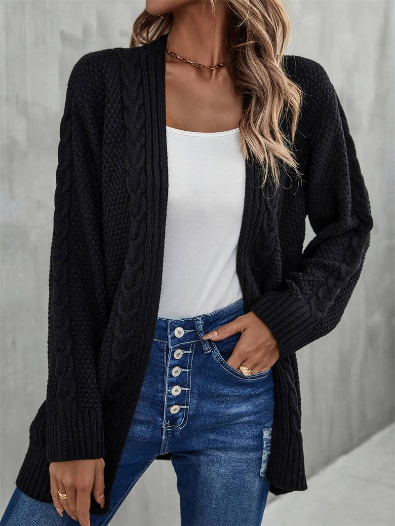 Warm Fall Mixed Knit Open Front Longline Cardigan - AnnieMae21