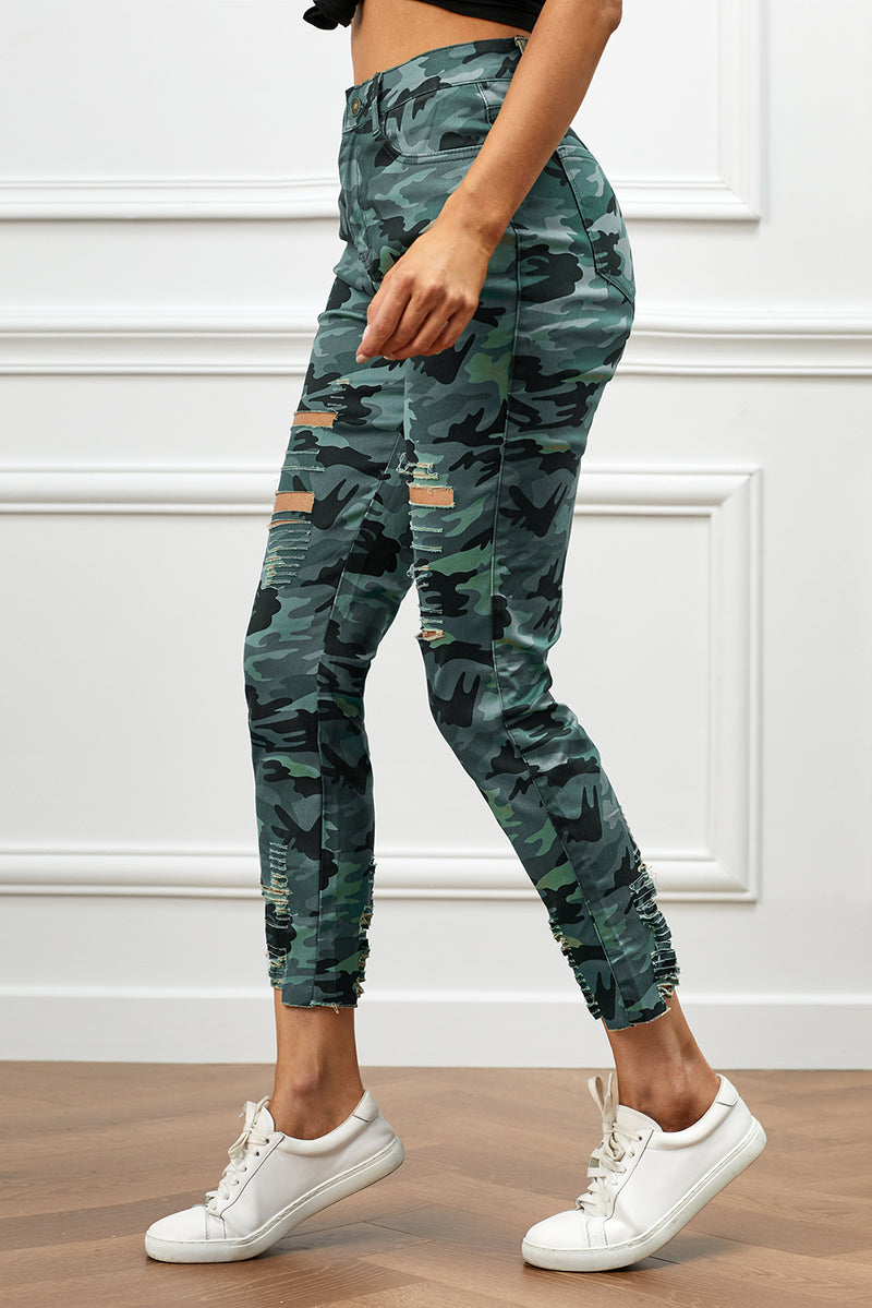 Distressed Camouflage Jeans - AnnieMae21