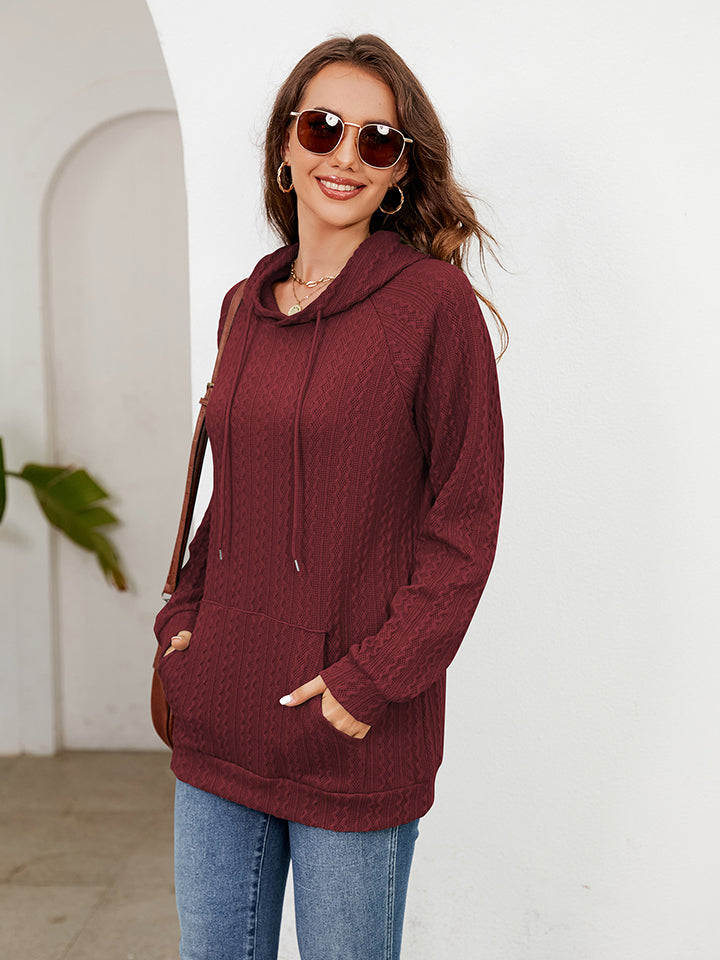 Raglan Sleeve Front Pocket Hoodie - AnnieMae21