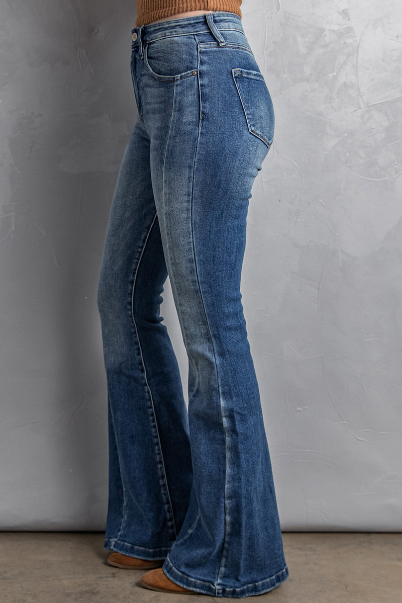 High Waist Flare Jeans with Pockets - AnnieMae21