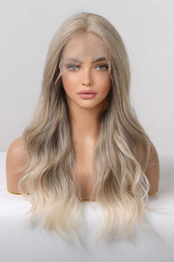 13*2" Lace Front Wigs Synthetic Long Wave 24" 150% Density in Medium Blonde Highlights - AnnieMae21
