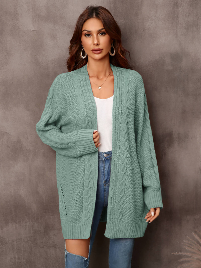 Warm Fall Mixed Knit Open Front Longline Cardigan - AnnieMae21