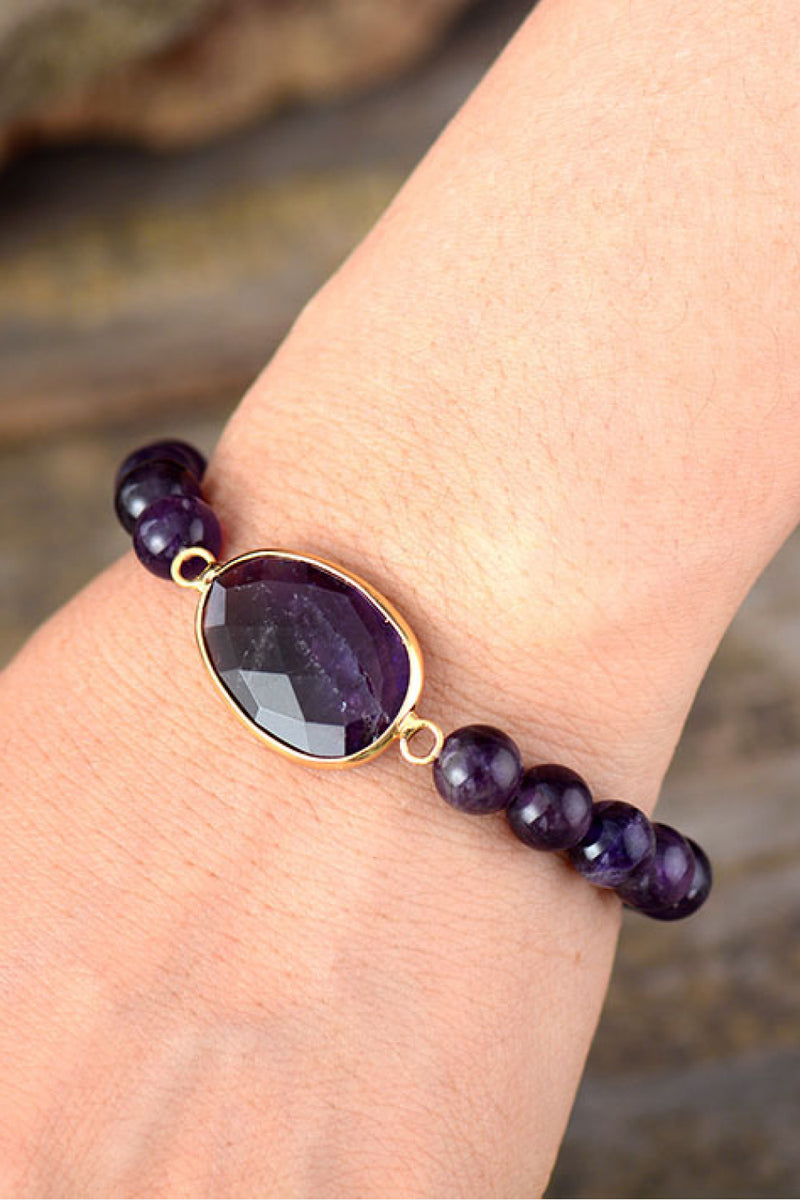 Handmade Amethyst Beaded Bracelet - AnnieMae21