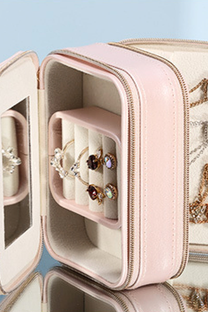 Zip Closure Jewelry Box with Mirror - AnnieMae21