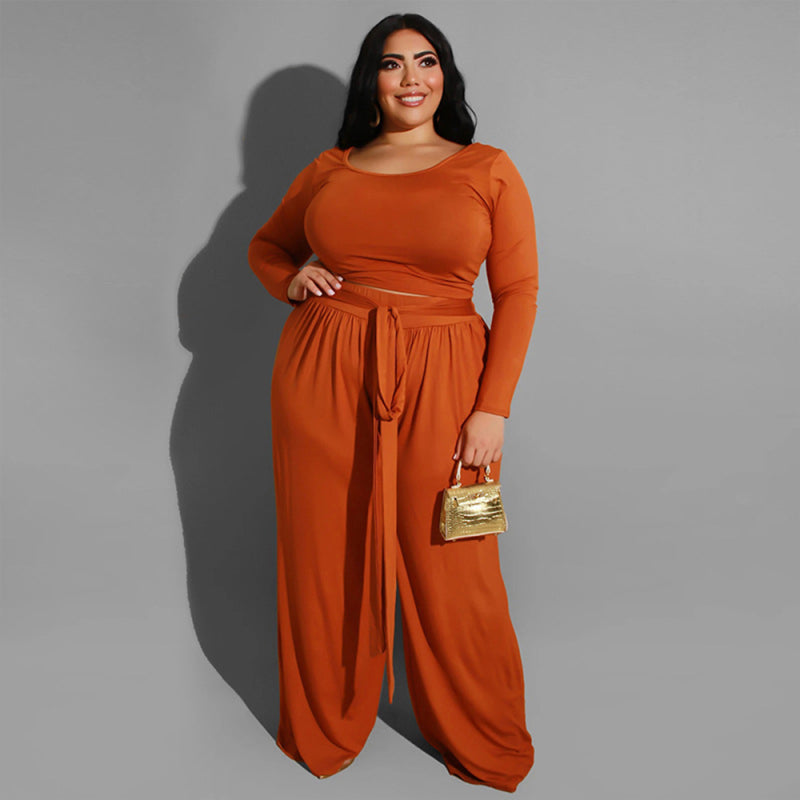 Women's Solid Color Plus Size Lounge Set 2 Piece - AnnieMae21