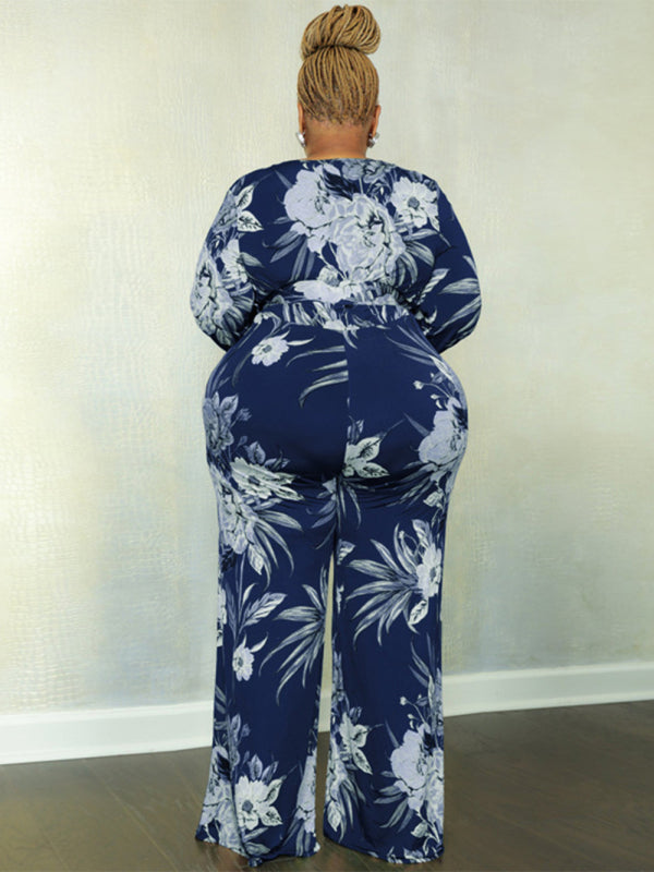 Large size fresh and sweet women's jumpsuit with belt - AnnieMae21