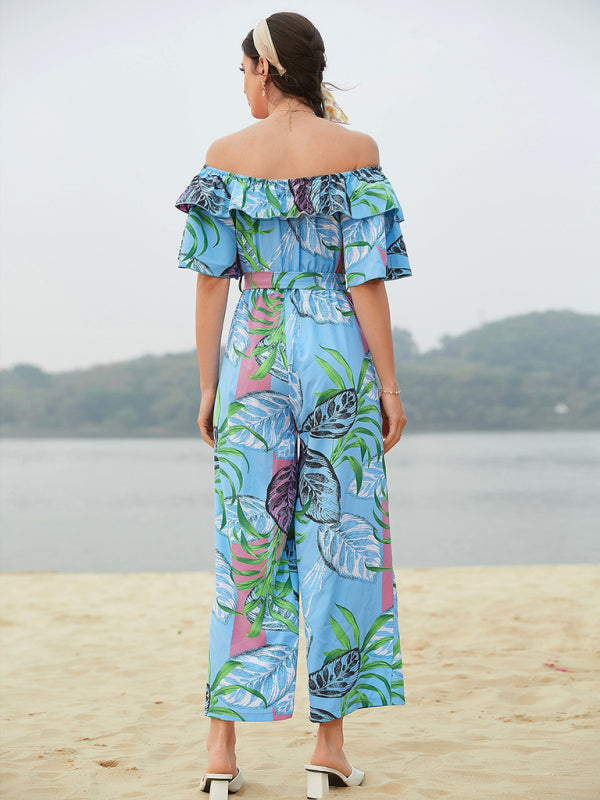 Women's Printed Off-the-shoulder Jumpsuit - AnnieMae21