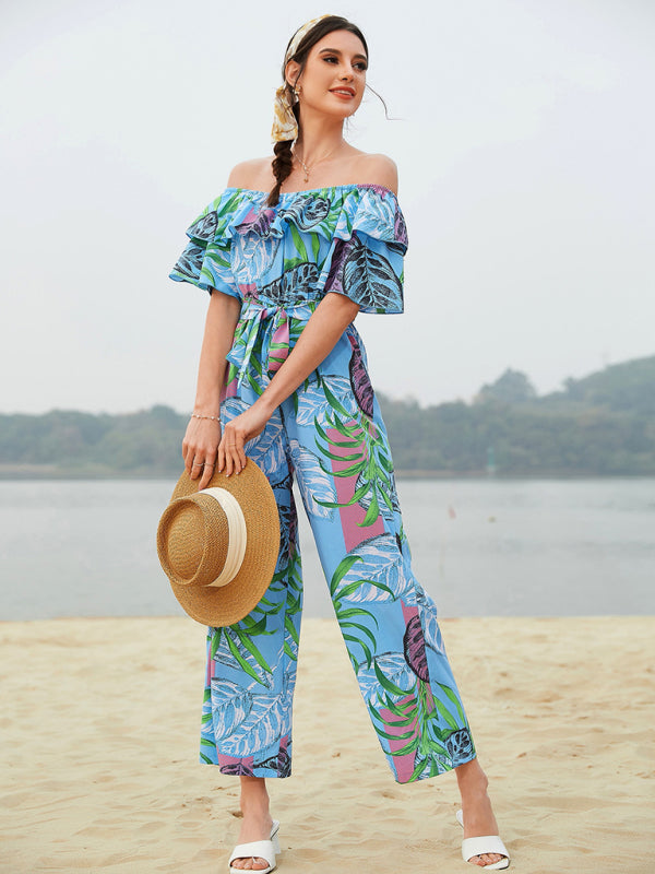 Women's Printed Off-the-shoulder Jumpsuit - AnnieMae21