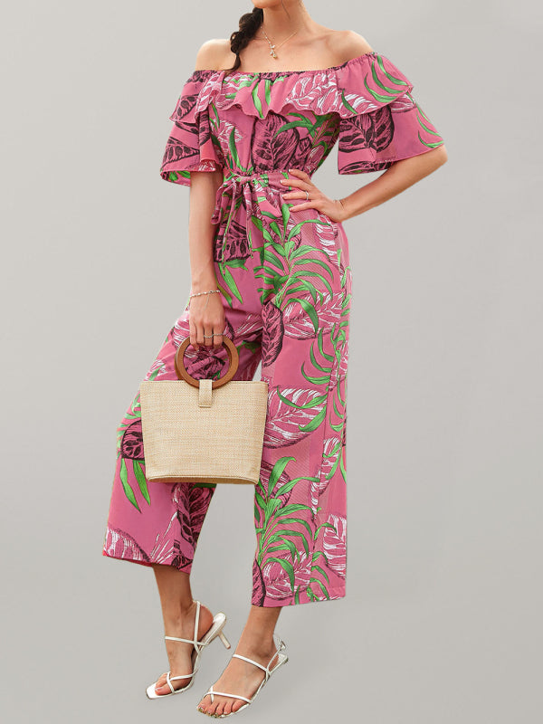 Women's Printed Off-the-shoulder Jumpsuit - AnnieMae21