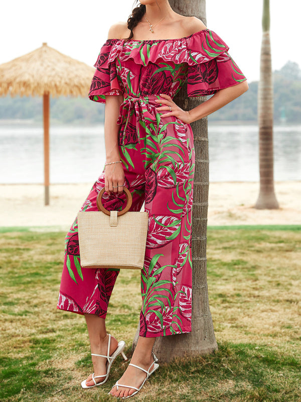 Women's Printed Off-the-shoulder Jumpsuit - AnnieMae21