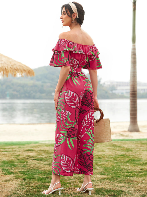 Women's Printed Off-the-shoulder Jumpsuit - AnnieMae21