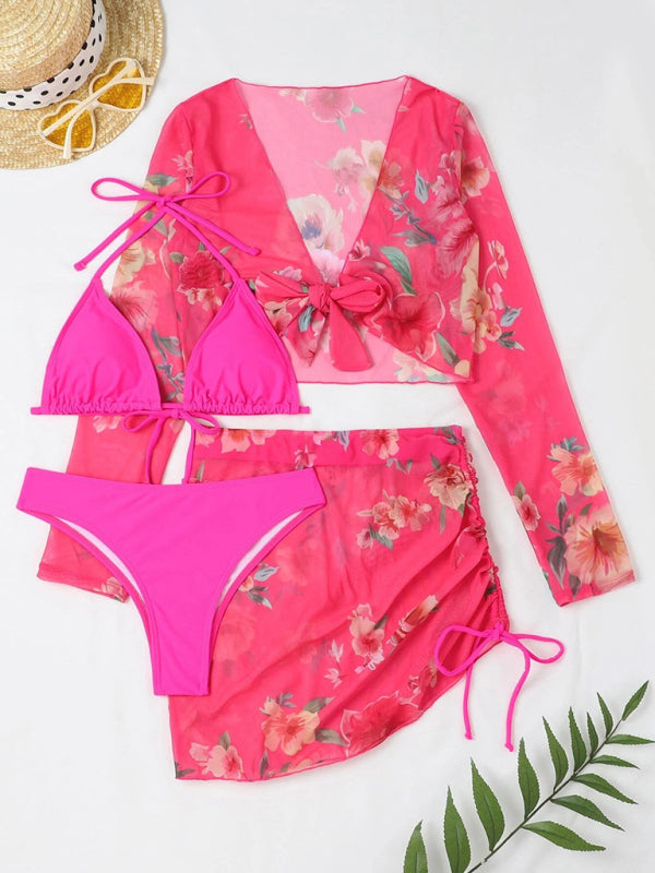 Women's Two-piece Floral Print Drawstring Bikini - AnnieMae21
