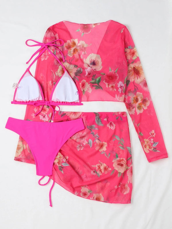Women's Two-piece Floral Print Drawstring Bikini - AnnieMae21