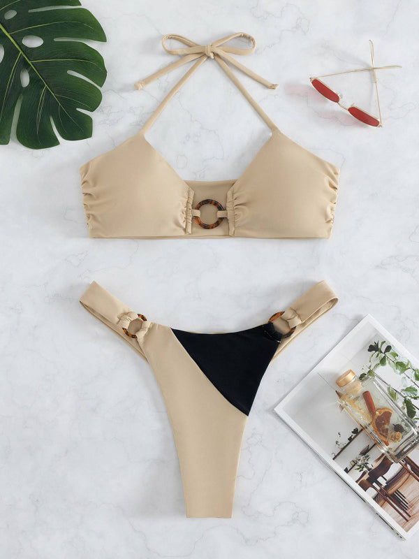 Women's sexy color matching bikini set - AnnieMae21