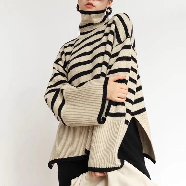 Women's high-end striped loose outer sweater - AnnieMae21